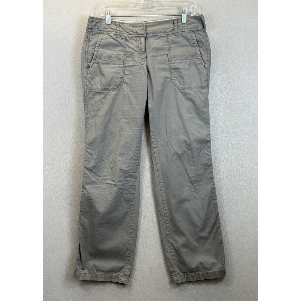 Ann Taylor LOFT Women's‎ Size 4 Gray 100% Cotton Lightweight Khaki Hiking Pants